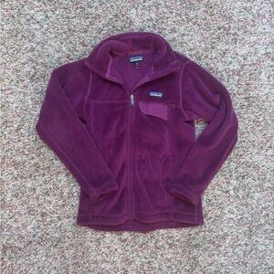 Purple Patagonia Fleece Zip up Sweater